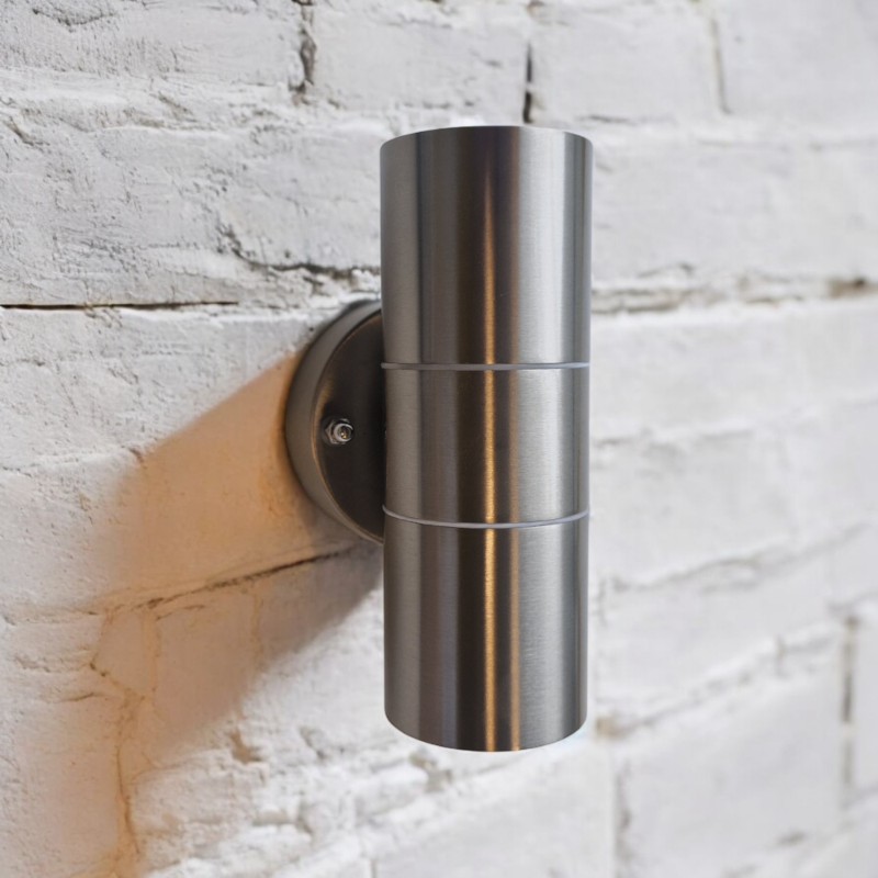 Silver Outdoor Wall Mounted Stainless Steel Up & Down LED Light