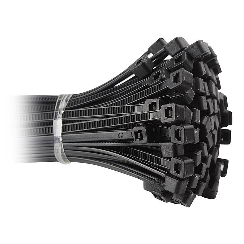 Pack of 100 Black Self Locking Cable Ties - Lighting Legends